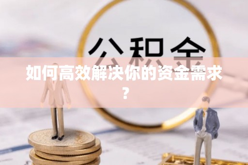 沧县如何高效解决你的资金需求？