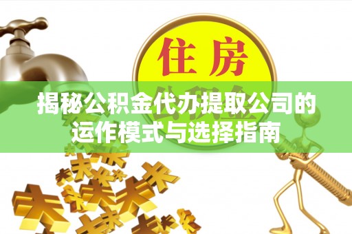 沧县揭秘公积金代办提取公司的运作模式与选择指南