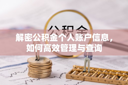沧县解密公积金个人账户信息，如何高效管理与查询