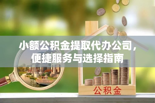 沧县小额公积金提取代办公司，便捷服务与选择指南
