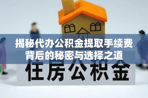 沧县揭秘代办公积金提取手续费背后的秘密与选择之道